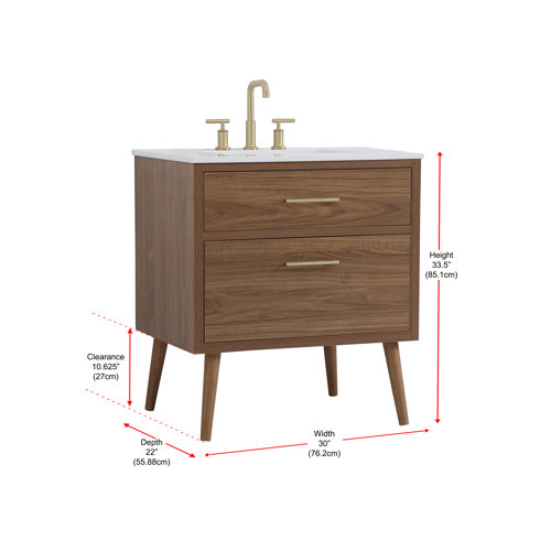 Mercury Row® Burkley 30'' Free Standing Single Bathroom Vanity with ...