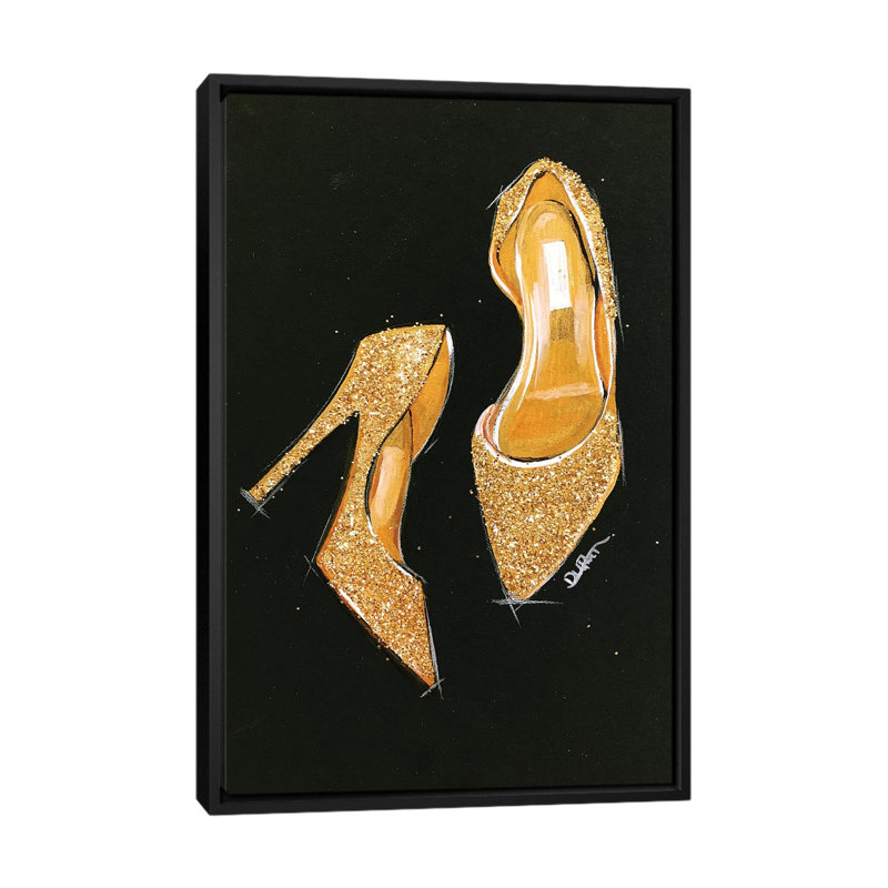 Jimmy Choo Glitter, reproduction d'art sur toile tendue, H 26 po x l 18 po x P 1,5 po, Toile avec cadre noir, Pas de tapis