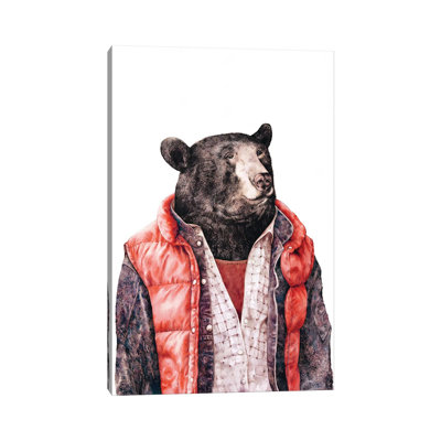 Black Bear by Animal Crew - Wrapped Canvas Print