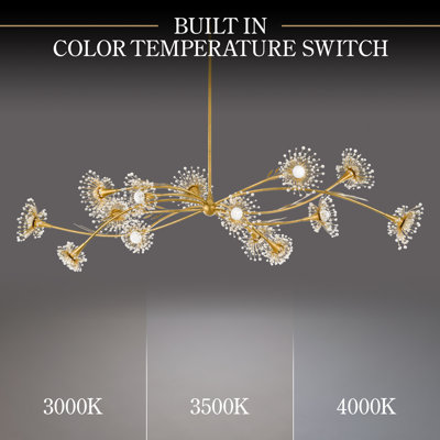 Coquette 14 Light Crystal LED Linear Pendant