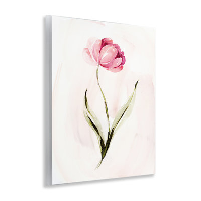 Plaque murale moderne avec fleur rose moderne, design par Kristen Brockmon