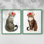 «Flower Crown Cats I», reproduction encadrée de qualité supérieure - prête à être accrochée - aucun clou requis - aucun clou requis-1529640591-1529640590