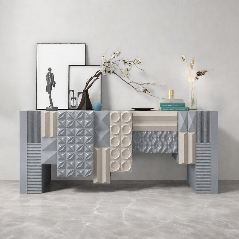 Console Modern Minimalist Art Design, H 31,5 po x l 70,87 po x P 15,75 po, Bleu grisâtre