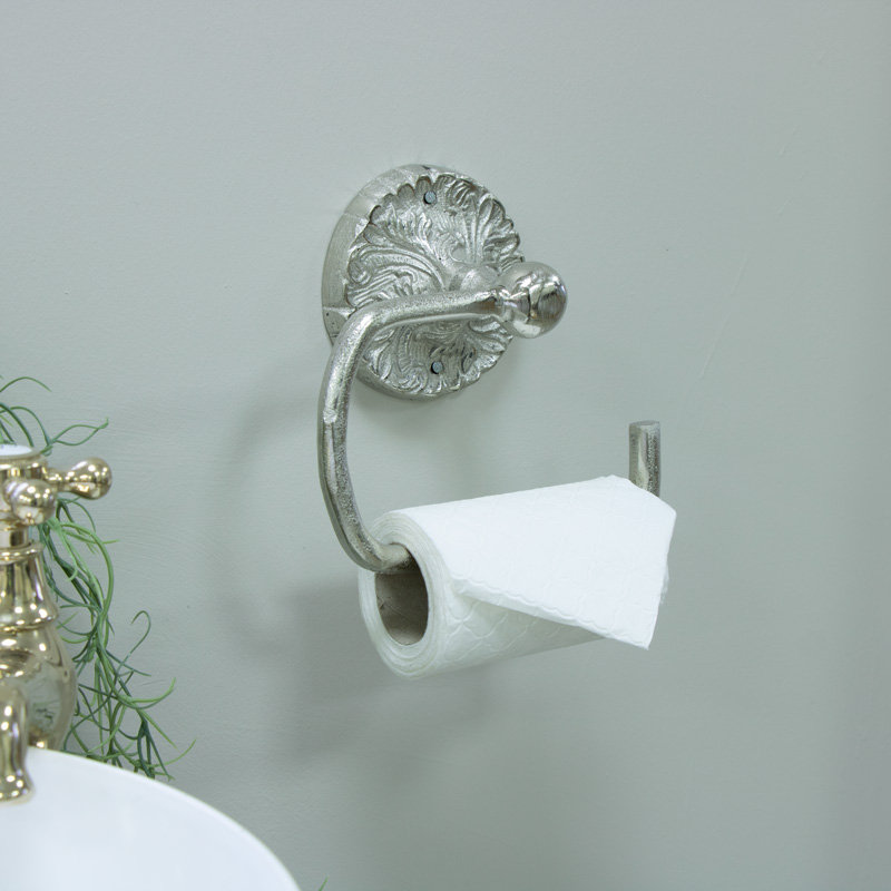 Hasan Wall Mounted Toilet Paper Holder, Siler