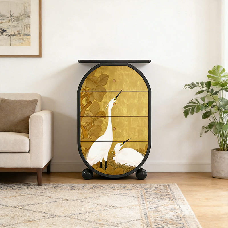 Armoire de rangement 4 tiroirs Vintage, Noir