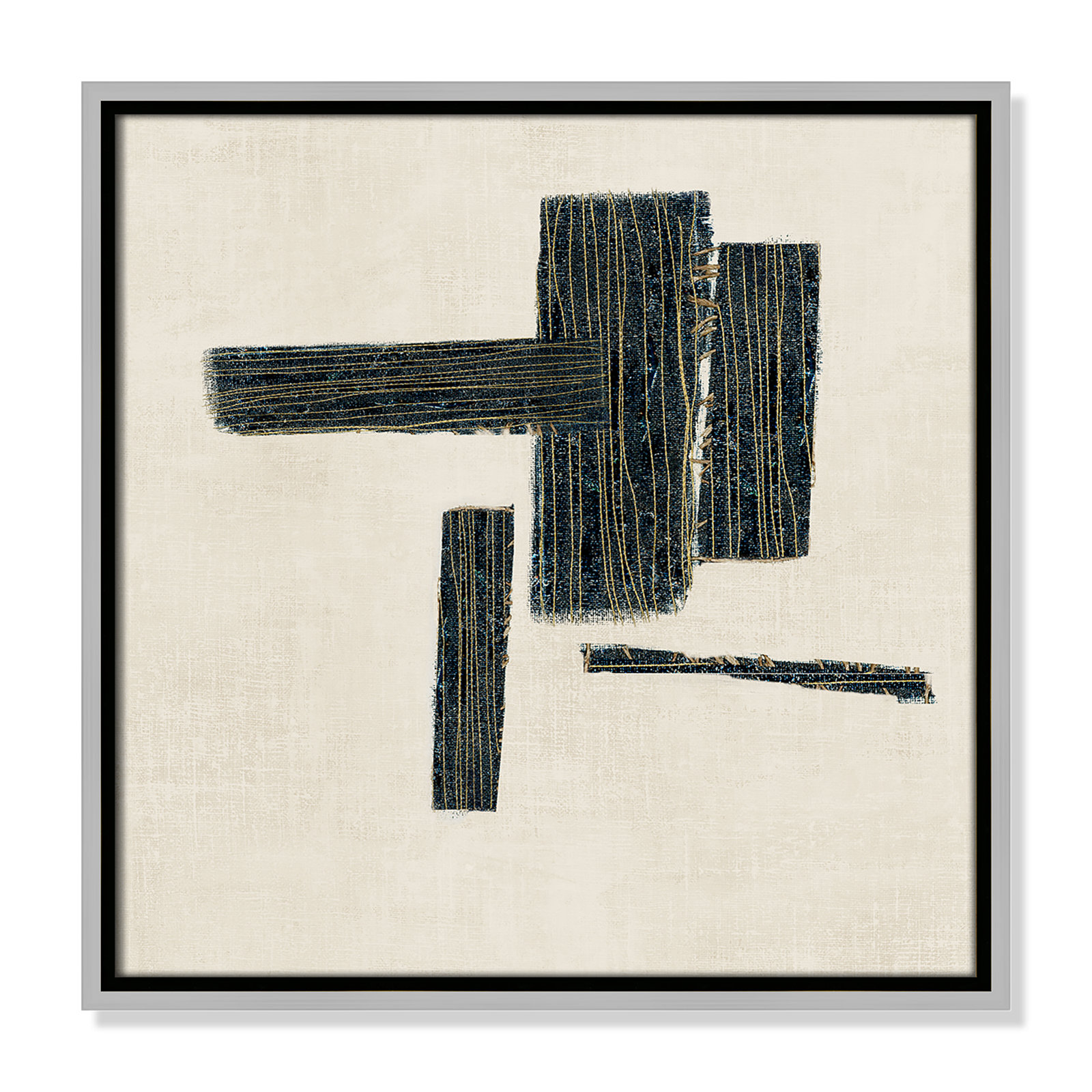 Copeland "Stitched II" Print, Silver, 17.5" H x 17.5" W