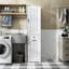 Rangement à linge blanc avec 1 armoire et 1 tiroir, organisateur compact pour la salle de bain