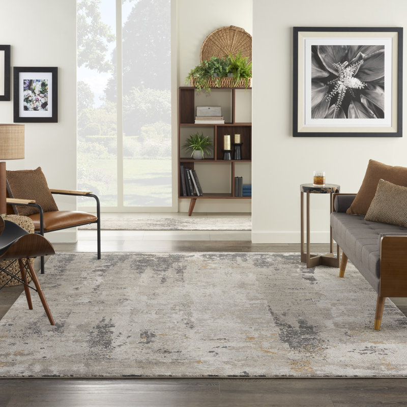 Tapis contemporain contemporain crème, Rectangle 9 pi x 12 pi