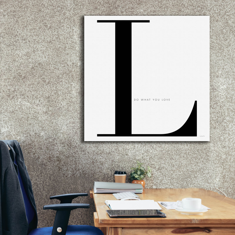 Art mural sur toile Latitude Run® «L Is For Love On White» par Mercedes Lopez, H 37 po x l 37 po x P 1,5 po