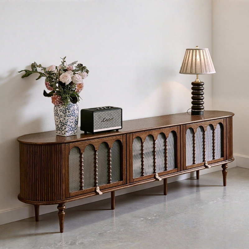 Meuble télé brun rétro, H 23,43 po x L 78,74 po x l 15,75 po