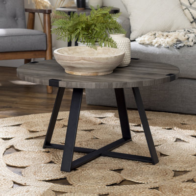 Table basse ronde à pieds croisés Paramus