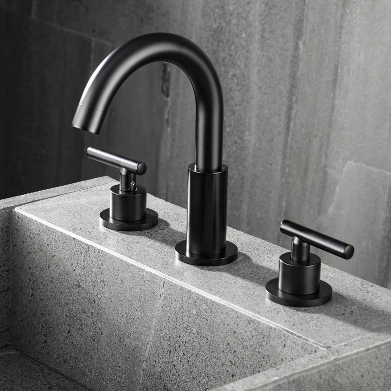 Widespread 2-handle Bathroom Faucet, Black
