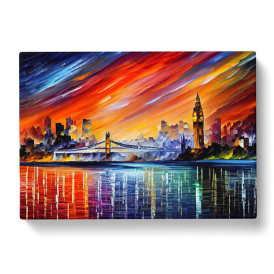 London Skyline Painted - Wrapped Canvas Painting