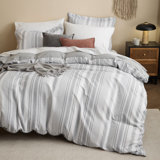 Bedsure Checkered & Floral & Striped Duvet Cover