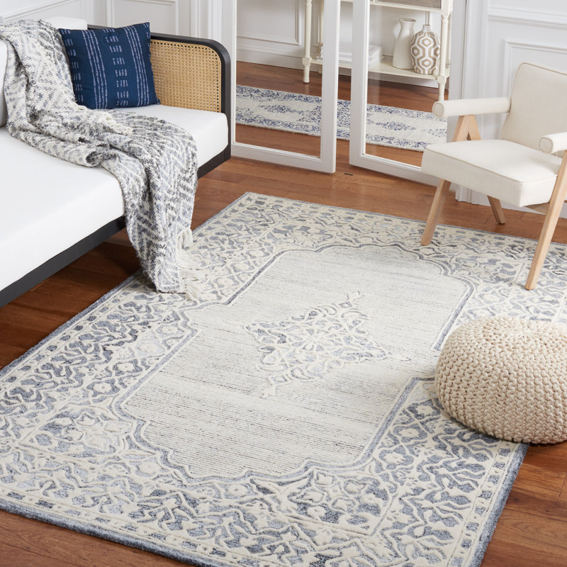 Dyllis Hand Tufted Wool And Cotton With Latex Oriental Rug, Rectangle 5' x 8'
