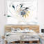 Tapisserie florale murale, décor de fleurs en verre coloré blanc - art floral en verre coloré blanc-28507502
