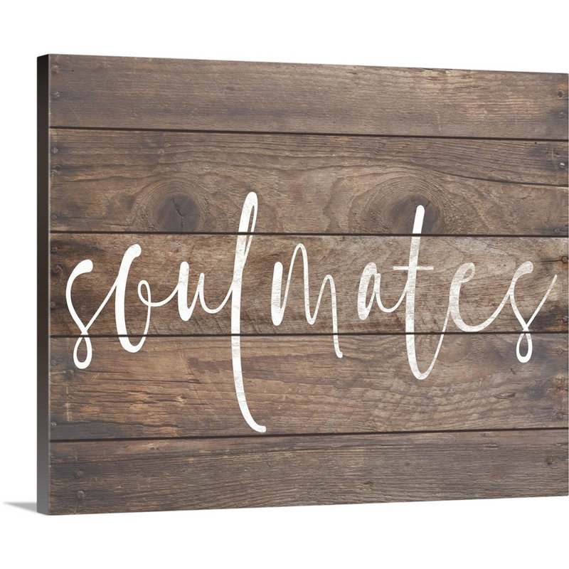 " Family Quotes - Soulmates Wood ", Wrapped Canvas, 11" H x 14" W x 1.25" D