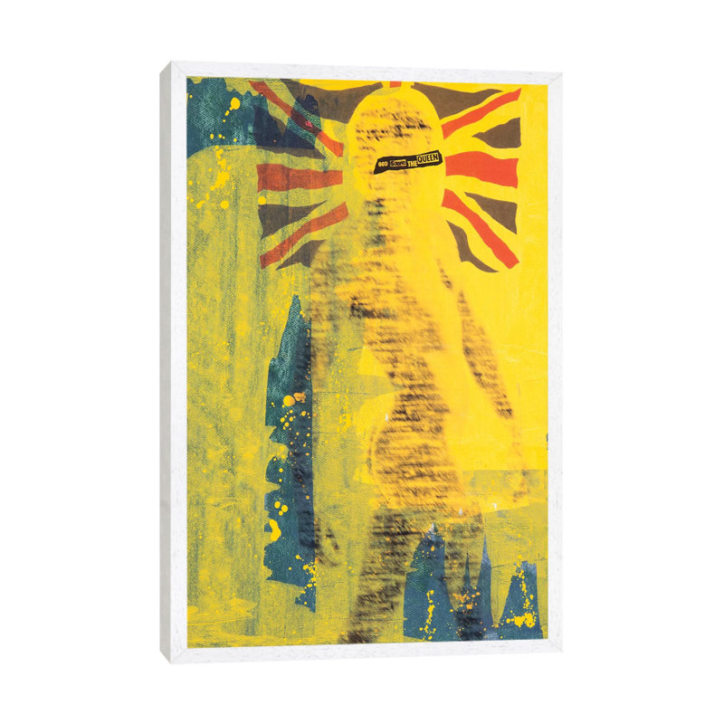 God Save The Queen by Taylor Smith - Painting on Canvas, White Framed, 66.04cm H x 45.72cm W x 3.81cm D
