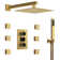 SmartTempFlow LCD Digital Shower System with Handheld Spray,12" Rainfall Shower Head  with Body Jet And Valve
