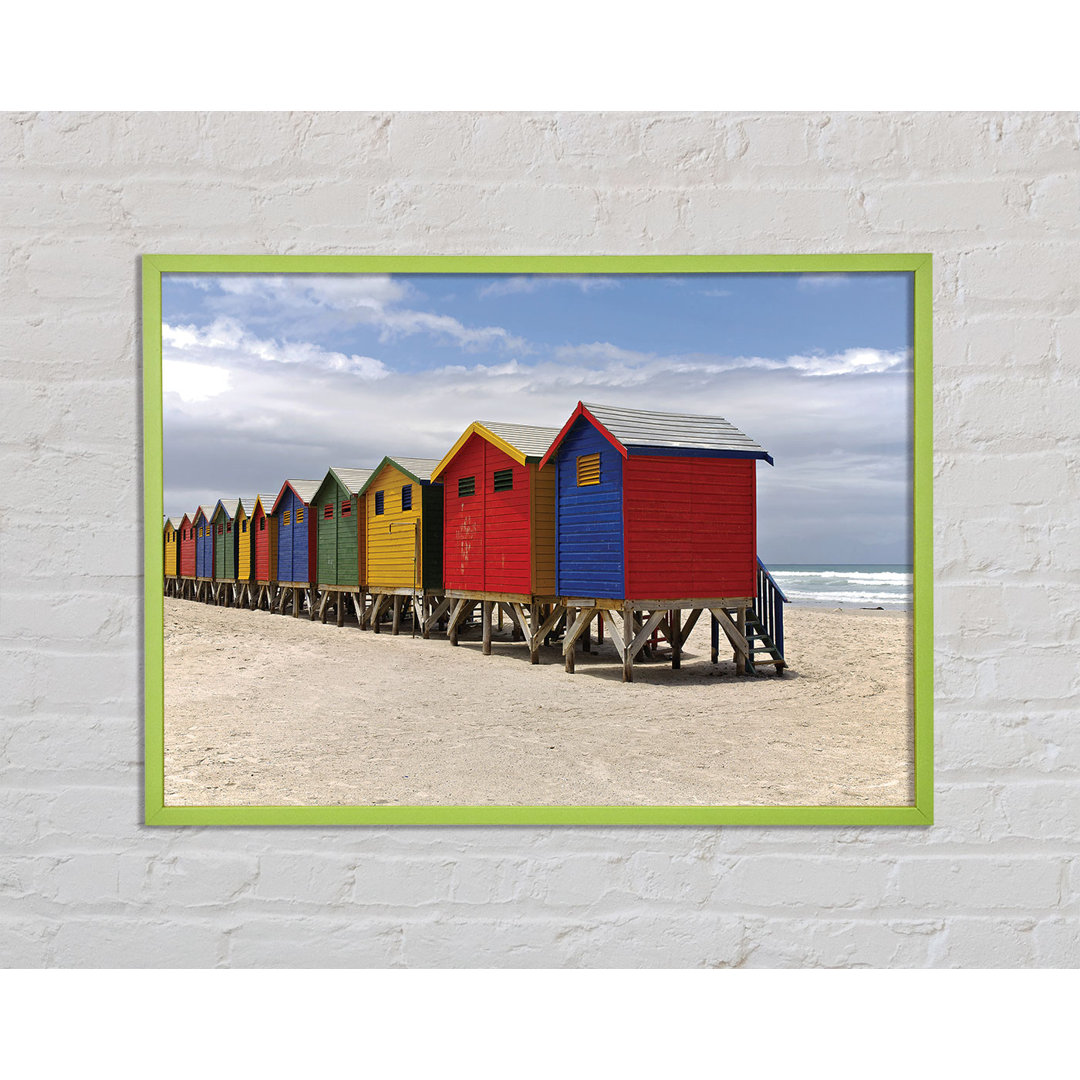 Gerahmtes Bild Row Of Beach Huts