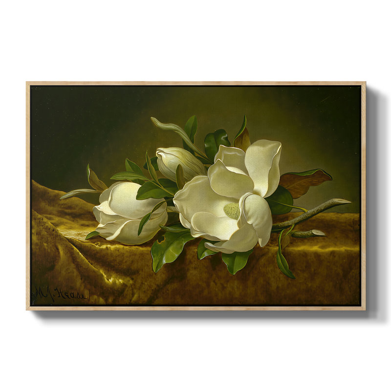 Toile tendue avec cadre 0-Martin Johnson Heade, 24 po x 36 po, Noyer