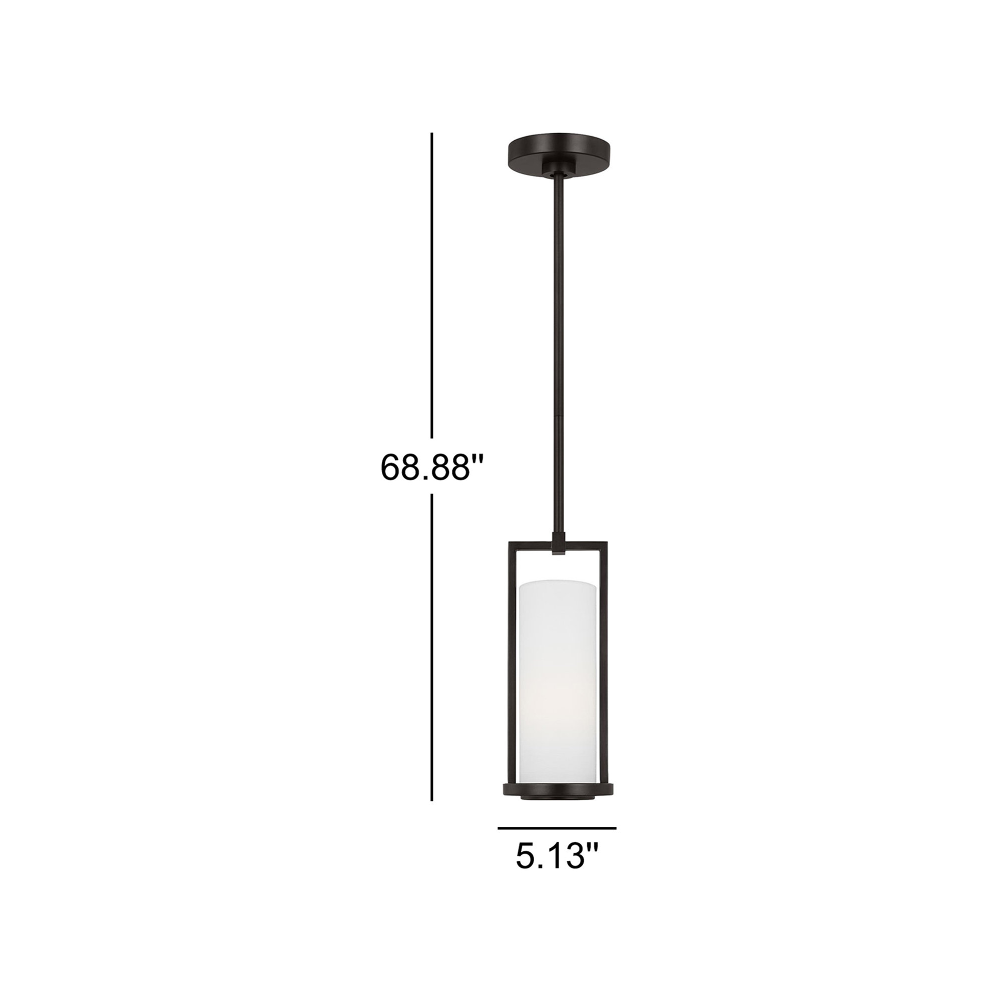 Tuomo Single Light Dimmable Pendant, 12.5" H x 5.13" W x 5.13" D, Aged Iron