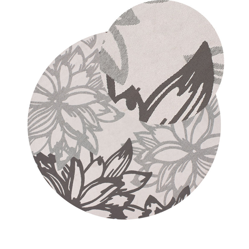 Outdoor Rug SOLAPUR Grey, Round 120 cm