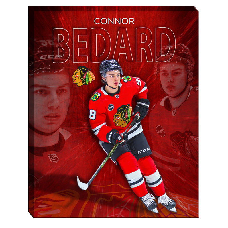 Collage sur toile Connor Bedard 16 x 20 Blackhawks-V