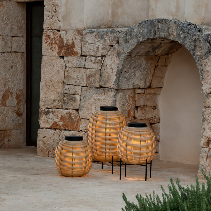 Tika LED Outdoor Wall Lantern, Camel, 27.17" H x 18.5" W x 18.5" D