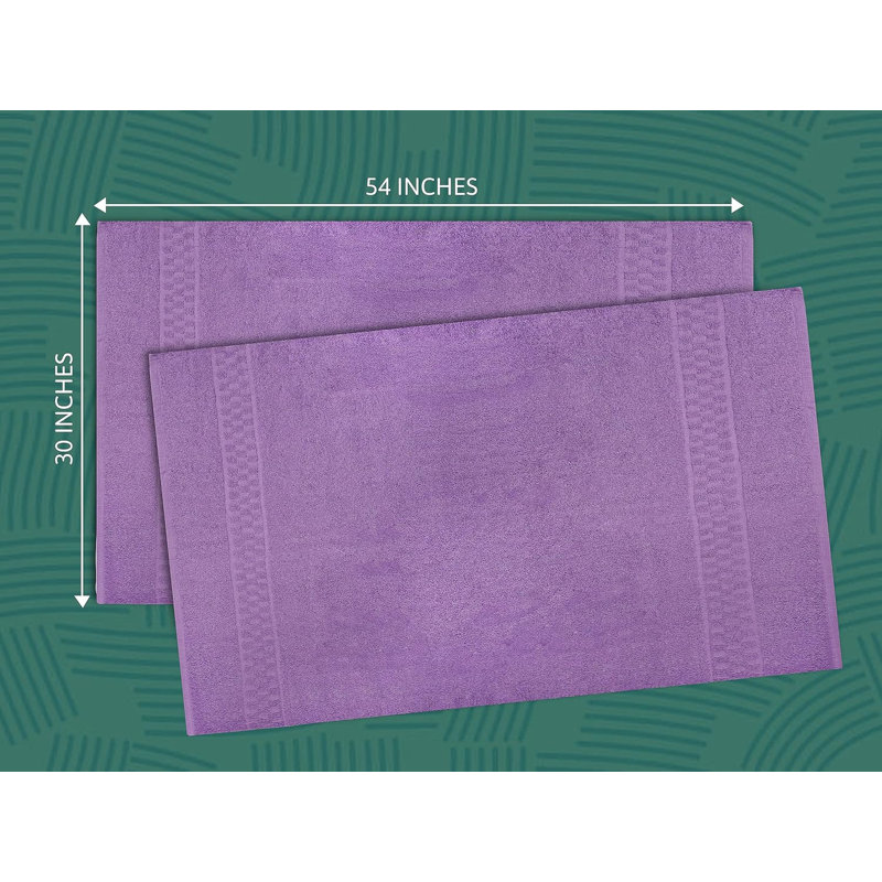 Cotton Bath Towel, Green/Purple/Pink