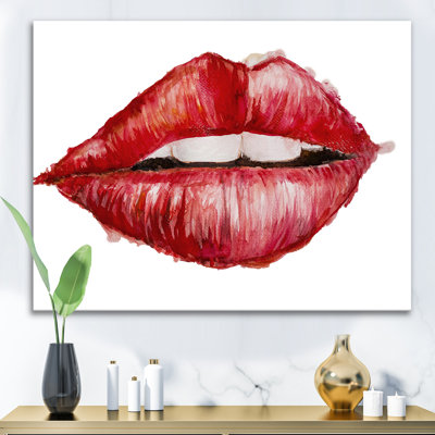 Valentines Day Red Woman Lips - peinture sur toile