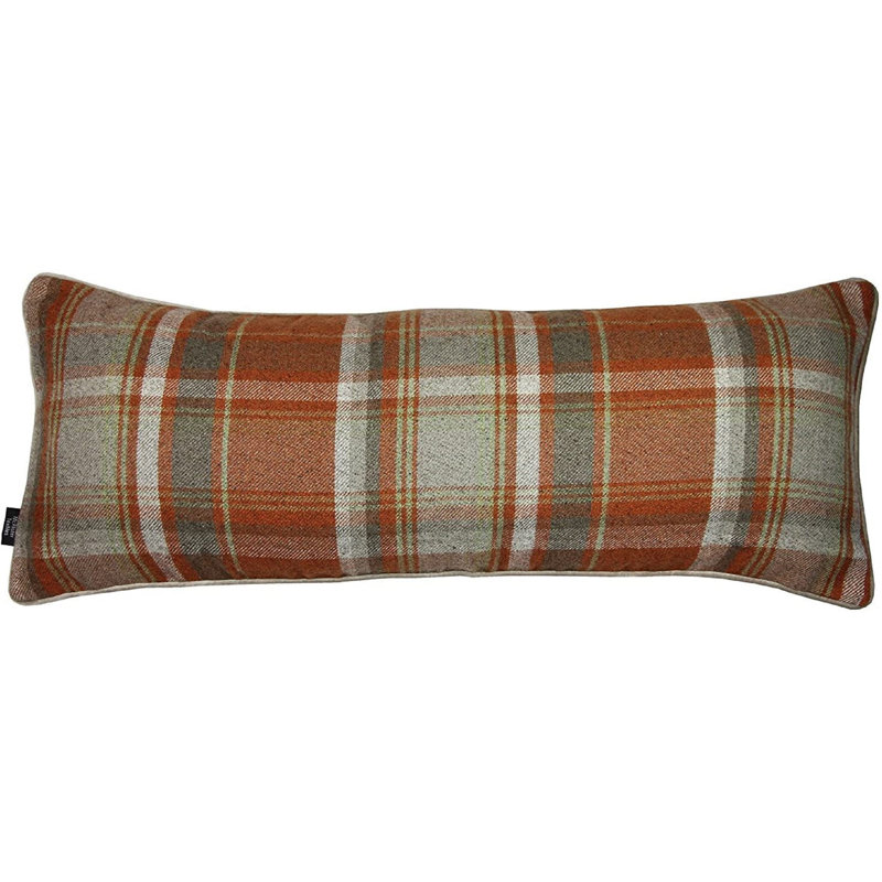 Rectangular Lumbar Cushion, Burnt Orange/Grey