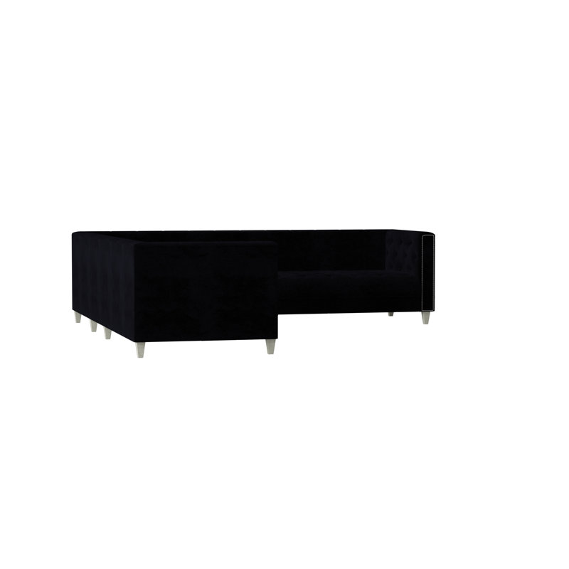 Kimmy Upholstered L-Shaped Sectional Left Hand Facing, Siena 69, Old Gold, Silver