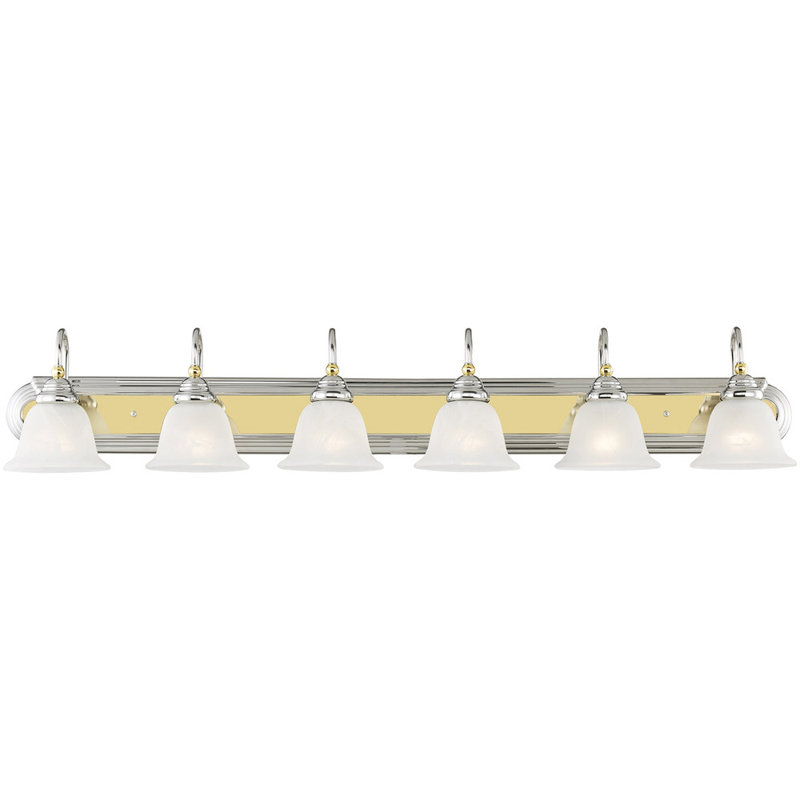 6 - Light Vanity Light, Polished Chrome/Polished Brass