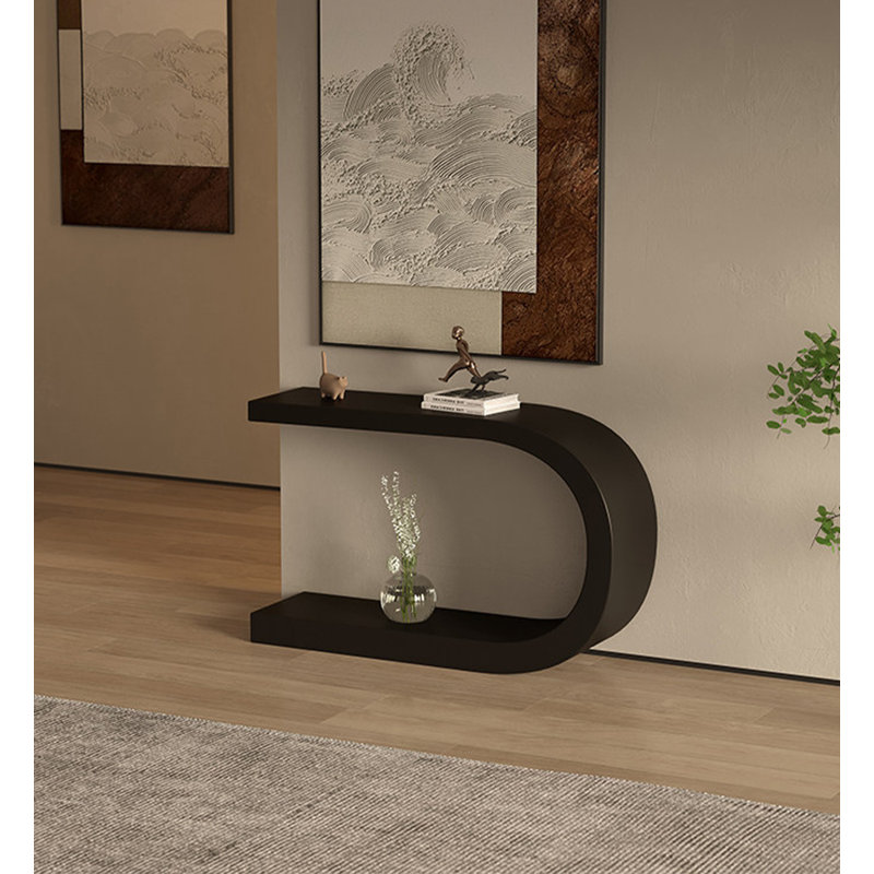 Console Minimalist, 29.5" H x 47.2" W x 11.8" D, Noir, Black, Noir