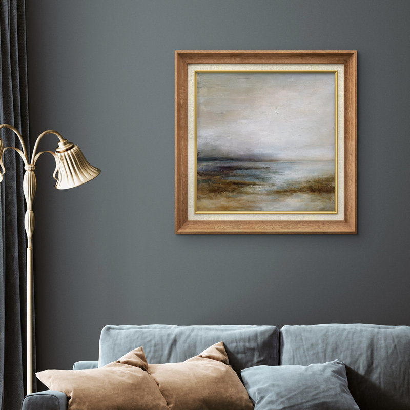 Art mural encadré de qualité supérieure - impression de paysage rétro pour décor de chambre à coucher - 26 po x 36 po