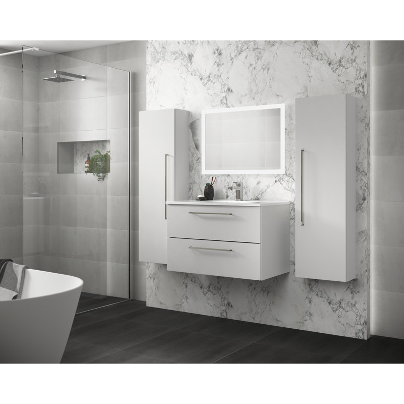 Linen Cabinet, Pearl Grey Matt