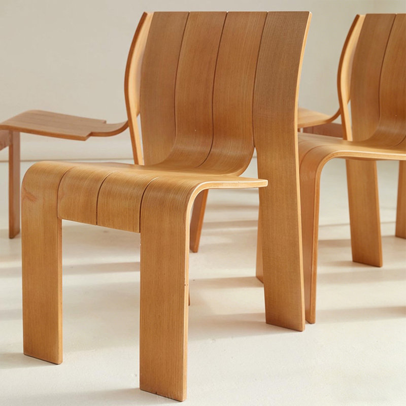 Brown Solid back side Chair(Set of 2)