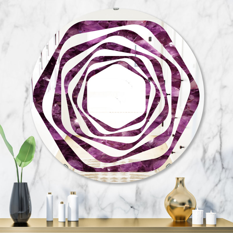 Miroir mural moderne sans cadre whirl gemme, 31,5 po x 31,5 po