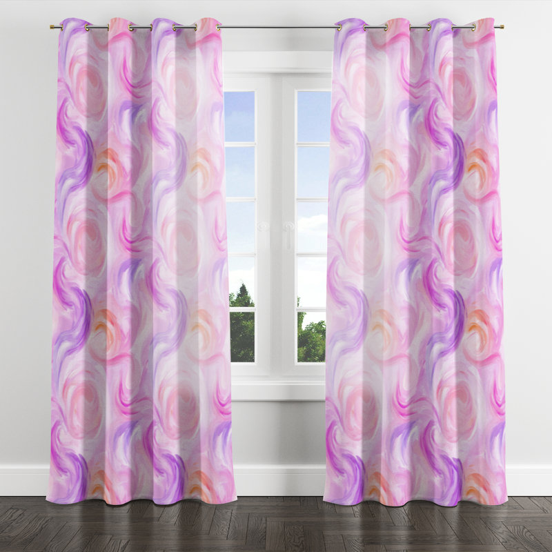 Rideaux obscurcissant à motif abstrait filles, L 52 po x L 95 po, Œillets dorés