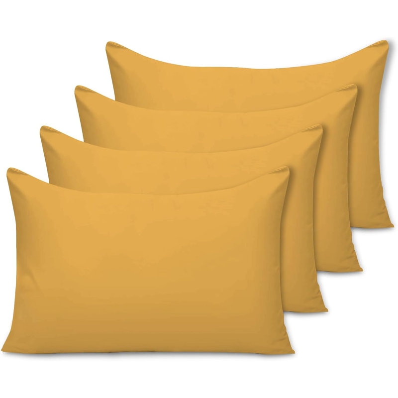 Pillow Cases Super Soft Brushed Microfibre Pillow Covers Breathable Hypoallergenic Non Iron Envelope Closure, Gold
