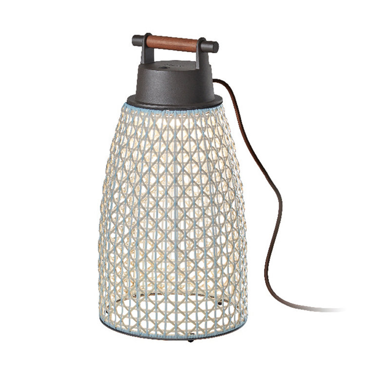 Nans LED Table Lamp, Graphite Brown/Beige, 19.06" H x 10.16" W x 10.16" D