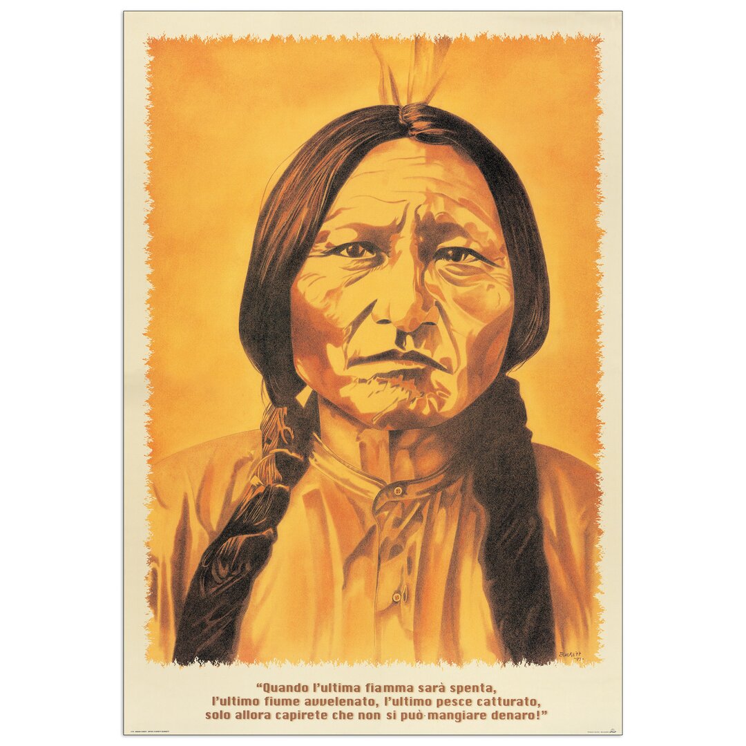 Wandbild „Indian Chief“ von Burkett, Grafikdruck