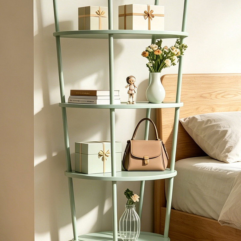 Light Green 5 Tier Display Shelf, (5 Shelves)  59.06"H x 23.62"W x 23.62"D