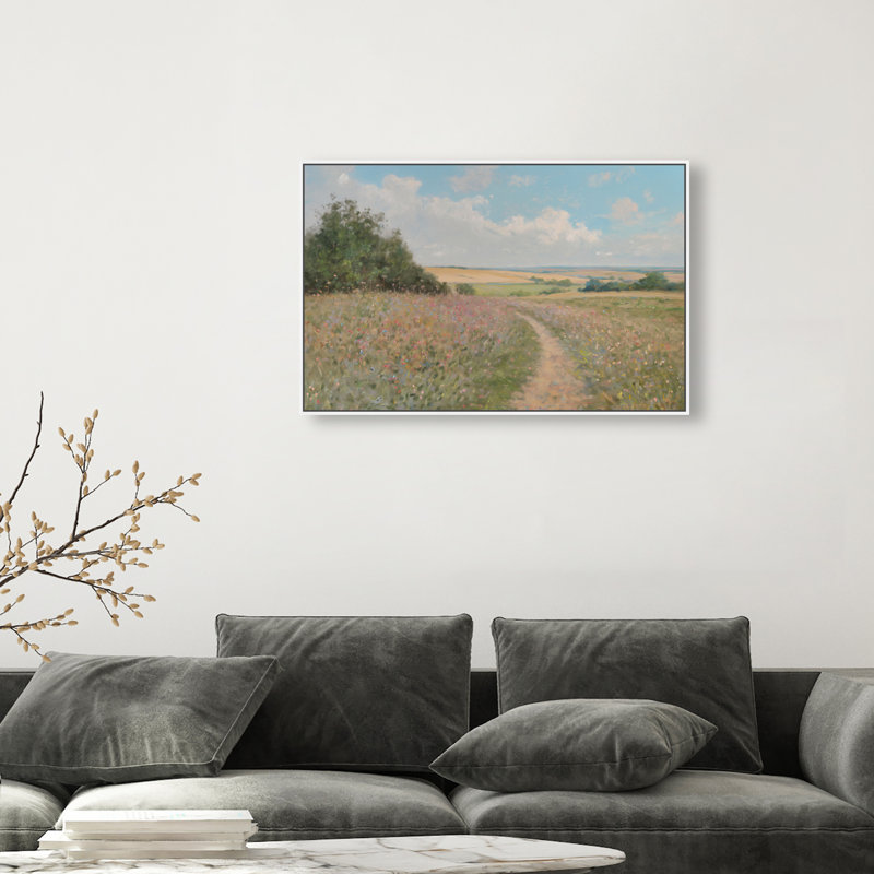 Emerald Pathway Canvas Landscape & Nature Print by Oliver Gal, Black Frame, 15 x 10, 25"H x 37"W, White Frame