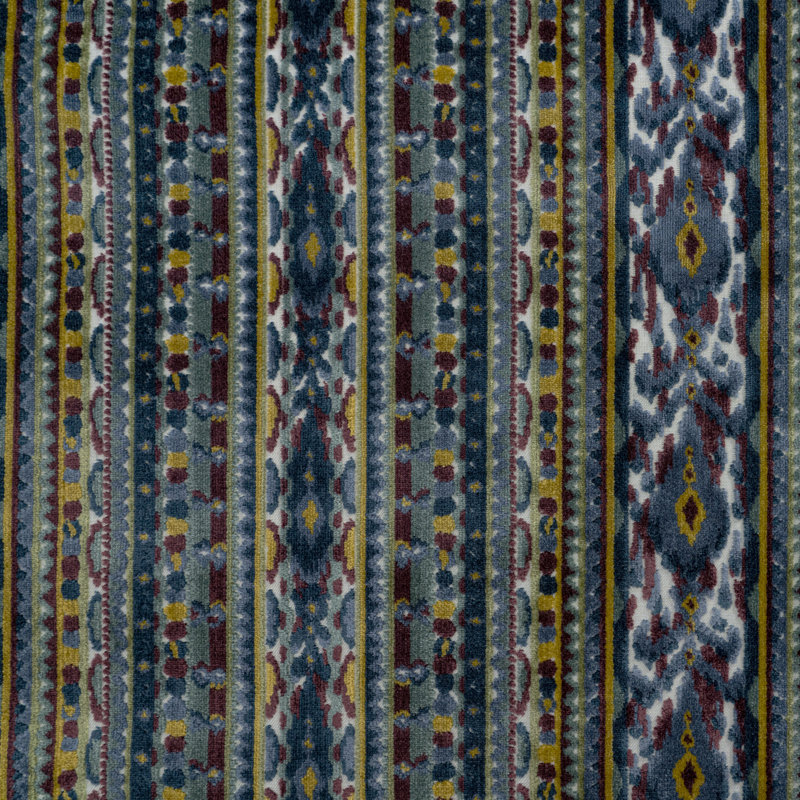Sumatra Stripe Cut Velvet Upholstery Fabric, Riviera