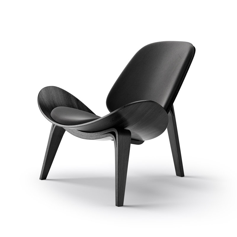Jiovanna Faux Leather Accent Chair, Black/Black Walnut