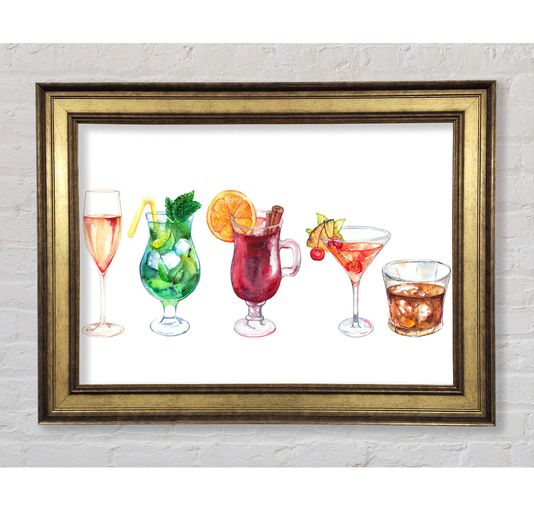 Cocktails Of Summer - Einzelne Bilderrahmen Kunstdrucke