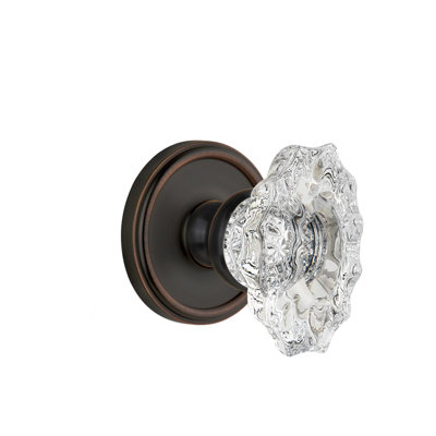 Grandeur Georgetown Rosette Double Dummy with Biarritz Crystal Door Knob