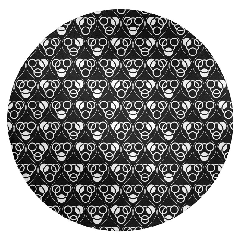 Chenille Geometric Indoor Rug, Round 5'
